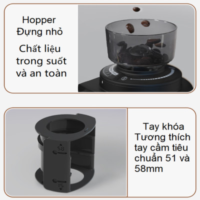 Máy xay hạt cà phê Espresso tự động tích hợp 31 chế độ xay thương hiệu HiBREW G3A - Hàng Chính Hãng