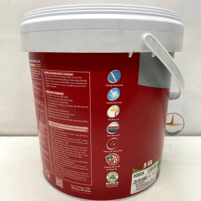 Sơn nước ngoại thất cao cấp TOA 4 Seasons Satin Glo siêu bóng màu xanh 7506 _ 5L