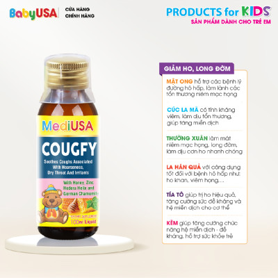 MediUSA COUFY - Thực Phẩm Chức Năng - Long đờm, giảm dịu cơn ho cho trẻ - Hàng chính hãng