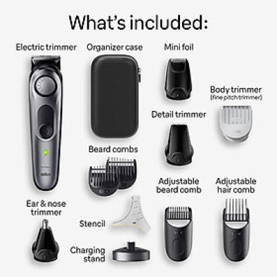 Tông đơ cắt tóc đa năng Braun All-in-One Style Kit Series 7 7420, 11-in-1, 40 cài đặt độ dài Hàng chính hãng