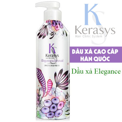 Dầu xả nước hoa Kerasys Elegence & Sensual hương violet và xạ hương Hàn Quốc 600ml tặng kèm móc khoá
