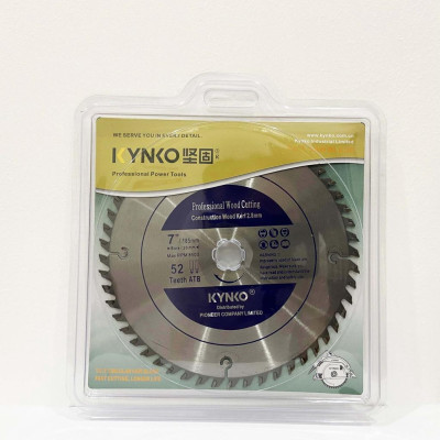 LƯỠI CƯA GỖ TCT CẮT ĐƯỢC ĐINH 52 RĂNG đường kính phi Ø 180mm KYNKO WYZ180052P