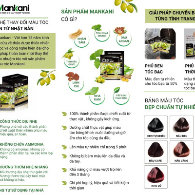 Hộp Dầu Gội Nhuộm Tóc, Thảo Dược Màu Nho Tím, Mankani [250ml - Chính Hãng]