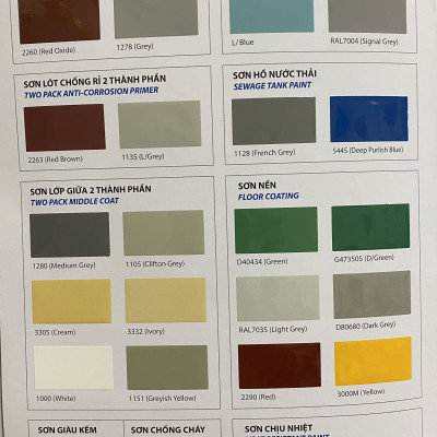 Sơn sàn bê tông epoxy KCC ET5660 Base C màu đỏ 2290 _ 4L/Bộ