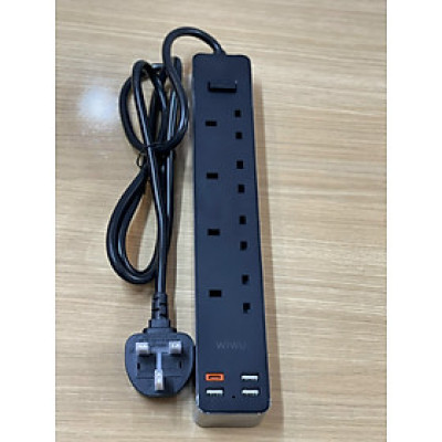 Ổ Điện Wiwu Power Strip USB-C*1+ USB-A*3 U02 Dành Cho Điện Thoại, Laptop, Có Đầu USB Sạc Tất Cả Các Thiết Bị - Hàng Chính Hãng 