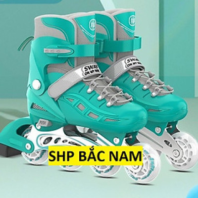 Giày trượt patin SWAY bánh cao su sáng led tặng kèm bảo hộ chân tay,