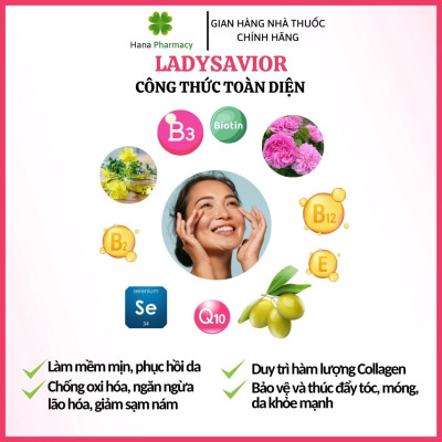 [Nhập khẩu châu Âu] Viên uống tăng cường nội tiết tố nữ LadySavior giảm bốc hỏa, nám sạm da, khô da, tăng cường sinh lý.