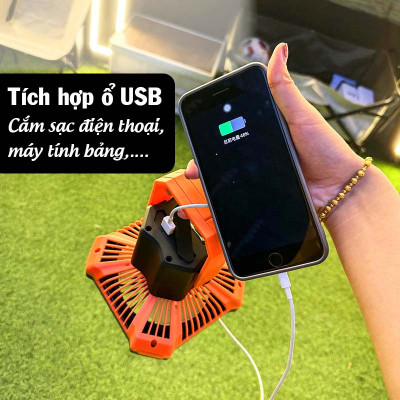 Quạt đèn có remote điều khiển từ xa kết hợp ổ cắm sạc tiện lợi Legaxi