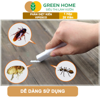 Phấn Diệt Kiến Và Côn Trùng Vipesco, GreenHome, 1 Hộp 20 Viên, Diệt Trừ Kiến, Gián, Rận, Côn Trùng