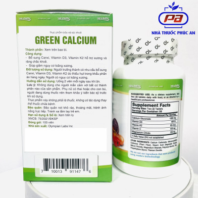 Combo Canxi + DHA cho bầu - Green Calcium Olympian Labs và Careline Fish Oil hỗ trợ xương, trí não cho mẹ và bé