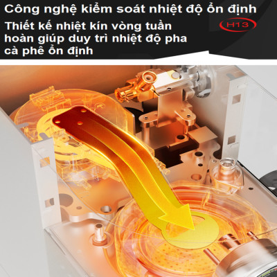 Máy pha cà phê Cappuccino, Ristretto, Espresso, Latte chuyên nghiệp thương hiệu Mỹ cao cấp HiBREW H13 - Hàng chính hãng (BH 12 THÁNG)