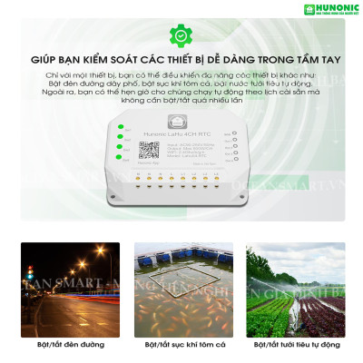 Công Tắc Thông Minh Wifi Hunonic, Công Tắc Hẹn Giờ Không Cần Internet - LAHU04 RTC