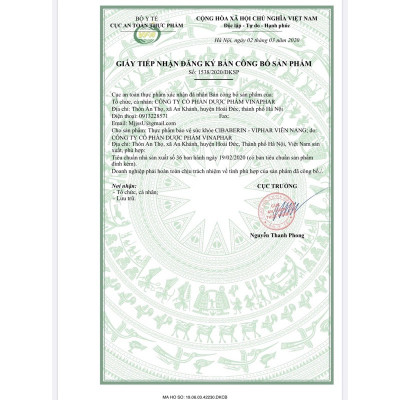 ￼Ci BABERIN Vinaphar - (Hộp 100 viên nang )- Hỗ trợ rối loạn tiêu óa , đầy bụng, chướng hơi ,tiêu chảy