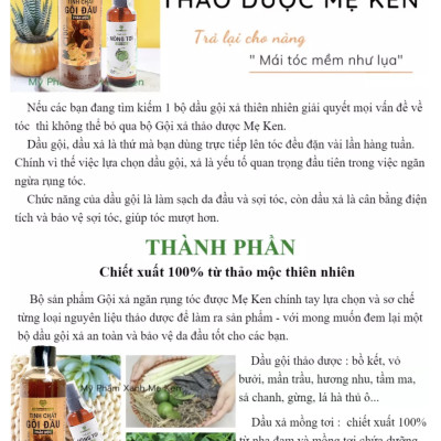 Tinh chất thảo mộc mồng tơi MẸ KEN (100ml) - dầu xả thiên nhiên, suôn mượt tóc