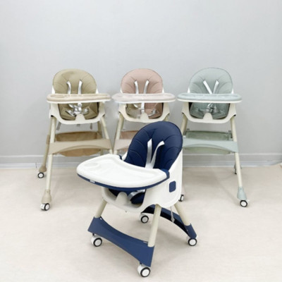 Ghế ăn dặm gấp gọn cao cấp Umoo mới nhất 2021, có bánh xe và điều chỉnh được độ cao