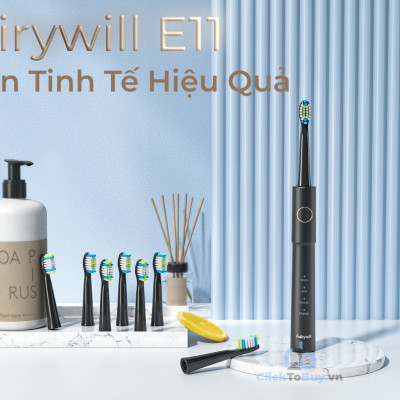 Bàn chải đánh răng Fairywill E11. Công nghệ Đức, tặng kèm 8 đầu bàn chải đủ dùng trong 2 năm
