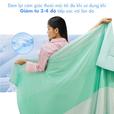 [CHĂN HÈ MÁT LẠNH] Mền lạnh I Cool Advance NIN House NM8036 2mx2m2 | Chăn chần bông Ice Silk lạnh như tencel, Chăn điều hoà nhiều độ