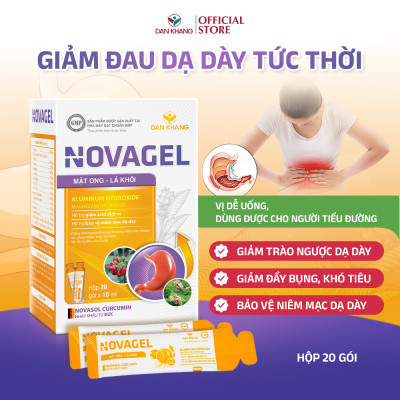 Gói Hỗ Trợ Giảm Đau Dạ Dày Tức Thì, Cải Thiện Tình Trạng Đầy Hơi Ợ Chua, Đau Rát Bao Tử Novagel Hộp 20 gói - Nguyên Liệu Nhập Khẩu Châu Âu