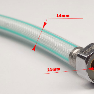 Dây cấp nước nhựa bọc bố dù chịu áp cao dài 50cm Eurolife EL-DCN50 (Trắng xanh)