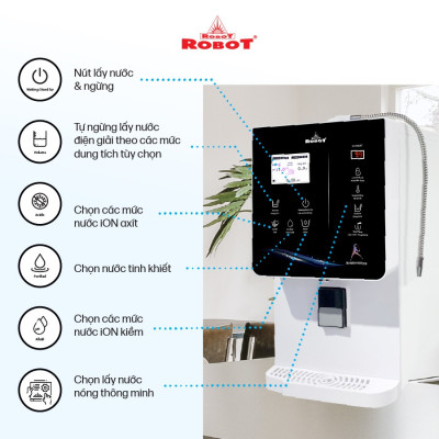 Máy Lọc Nước Điện Giải iON Kiềm ROBOT iONQueen 511 Chế Độ Nóng Nguội Lạnh - Hàng Chính Hãng