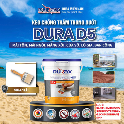 [Hàng Chính Hãng - BH 2 Năm]Keo chống thấm DURAX trong suốt - Chống thấm nền gạch, gỗ công nghiệp(DUARX trong suốt 5 kg)