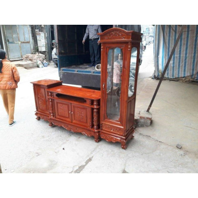 Kệ Tivi Loại Lệch - gỗ hương vân