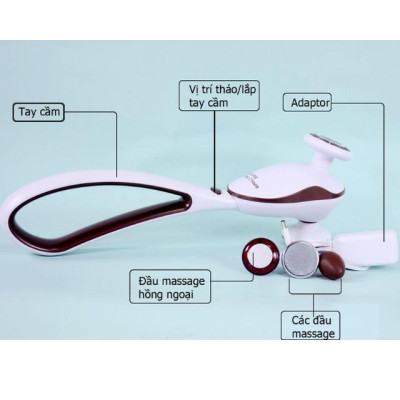 Máy massage cầm tay Beurer MG510 đa năng 4 đầu massage hồng ngoại, mát, mềm, điểm kích hoạt