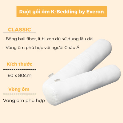 Ruột gối ôm K-Bedding by Everon - Trắng 