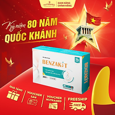 Viên đặt Benzakit hỗ trợ làm sạch, giảm viêm nhiễm và mùi hôi bất thường - Nutramed (10 viên)