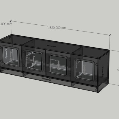 HAPPY FURNITURE , Tủ lưu trữ 4 cửa mở - TASY , TCM_256 , 182cm x 40cm x 56cm DxRxC