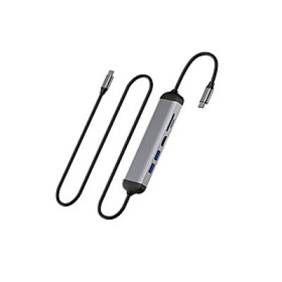 Hub Chuyển Đa Năng WIWU Alpha USB-C A521H 5 in 1 Chất Liệu Hợp Kim Kẽm, Hỗ Trợ Sạc Nhanh - Hàng Chính Hãng 