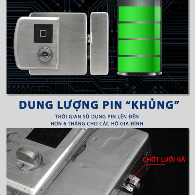 Khóa thông minh Kitos KT-DL02 Pro vân tay 2 chiều