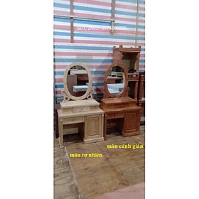 Bàn trang điểm gỗ sồi, kiểu 2 tầng