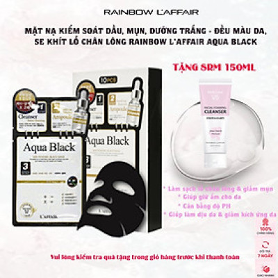 Hộp 10 Mặt nạ kiềm dầu - dưỡng trắng - săn chắc da 3bước Rainbow L