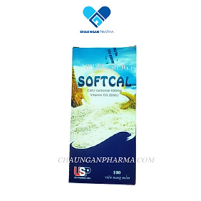 Viên uống xương khớp SOFTCAL USP Chai 100 viên - bổ sung canxi và vitamin D3