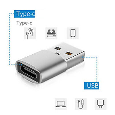 Đầu chuyển OTG USB Type C sang USB Full size Type-C Male to USB Female - Hàng Nhập Khẩu - Giao Màu Ngẫu Nhiên