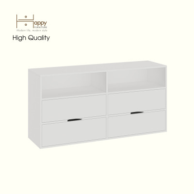 HAPPY FURNITURE , Tủ lưu trữ 4 ngăn kéo - LAYLA , THK_330 , 140cm x 40cm x 70cm DxRxC