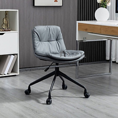Ghế làm việc nhỏ gọn chân xoay CE1014-P Nội thất Capta Ghế học bài nệm bọc da PU lưng tựa thấp có chân hợp kim nhôm sơn tĩnh điện màu đen hoặc trắng tại HCM