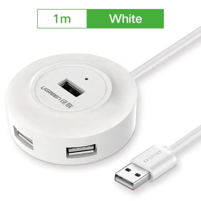 Ugreen UG20270CR106TK 1M màu Trắng Bộ chia HUB USB 2.0 sang 4 USB 2.0 hỗ trợ nguồn 5V - HÀNG CHÍNH HÃNG