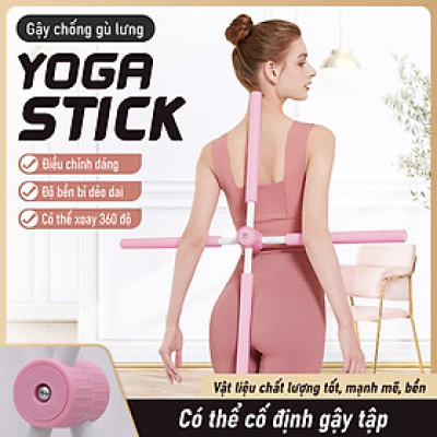 BG Gậy Tập Lưng, Vai 6015 PINK, Chống Gù, Uốn Thẳng Lưng, Gậy Tập Yoga (hàng nhập khẩu)