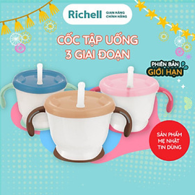 Cốc tập uống 3 giai đoạn AQ Richell Nhật Bản phiên bản châu Á | Baby