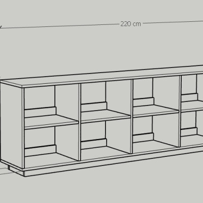 [Happy Home Furniture] ZANE , Kệ sách 2x5, 220cm x 32cm x 62cm ( DxRxC), KSA_033