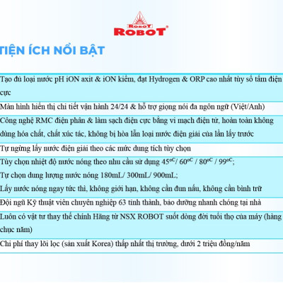 Máy Lọc Nước Điện Giải iON Kiềm ROBOT iONSmart 710 Nóng Thông Minh - Hàng Chính Hãng