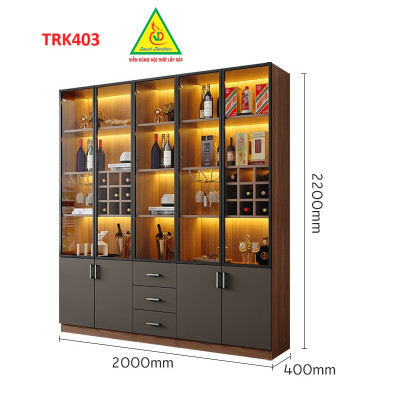 Tủ rượu cánh kính, tủ trưng bày rượu TRK403- Nội thất lắp ráp Viễn Đông ADV