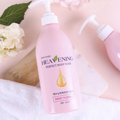 Combo 01 chai Dầu Xả chăm sóc tóc + 01 Sữa tắm dưỡng ẩm da cao cấp Heavening Perfect TẶNG KÈM Hộp & Túi đựng