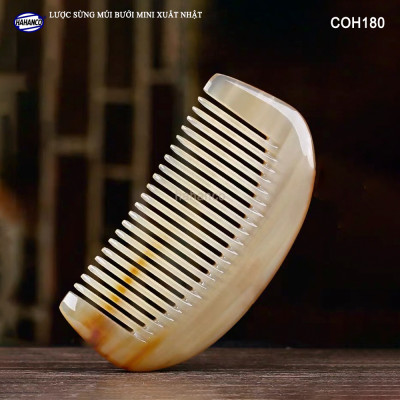 Lược Sừng Múi Bưởi Mini Răng Thưa (Size: XS-9cm) COH189 - Chải tóc xoăn rối xù, phụ kiện bỏ túi tiện dụng không thể thiếu - Chăm sóc tóc - HAHANCO