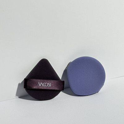 Bông phấn cushion 2 mặt màu tím VACOSI - Túi 2 cái - BP53-01