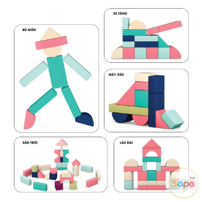 Bộ Xếp Hình Khối Mô Hình Thành Phố Bằng Gỗ Giúp Bé Tăng Khả Năng Sáng Tạo