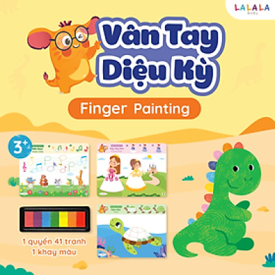Bộ Tranh Tô Màu Vân Tay Cho Bé - Vân Tay Diệu Kỳ Finger Painting Kèm Màu Vân Tay - Lalala Baby