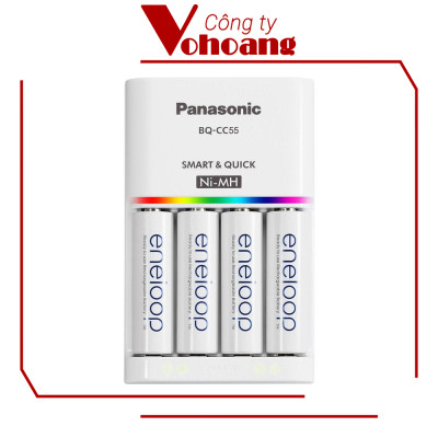 BỘ PIN SẠC NHANH PANASONIC AA/ AAA KJ55 (4 VIÊN AA 2000MAH) hàng chính hãng
